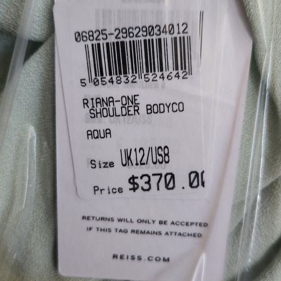 NWT REISS | $370 Riana One Shoulder Dress - Picture 4 of 4